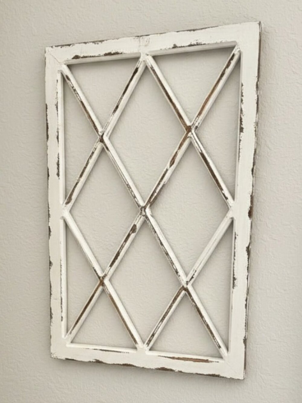 White Distressed Wood Decorative Window Plaque